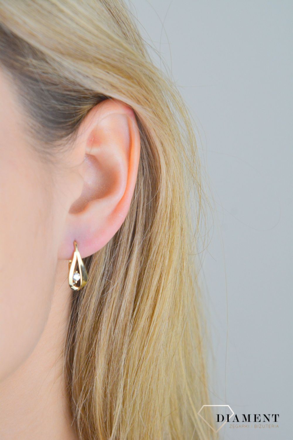 Złote kolczyki damskie 585 z cyrkonią KL 9117 585.jpg